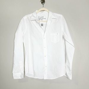 Frank & Eileen Barry White Crinkle Button Down Shirt Medium